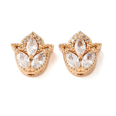 Brass Micro Pave Clear Cubic Zirconia Beads CU-CBAEC99-29G-1