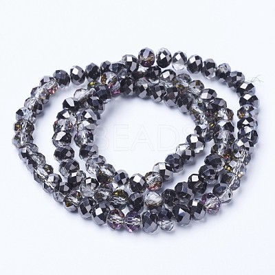 Electroplate Transparent Glass Beads Strands EGLA-A034-T4mm-Z05-1