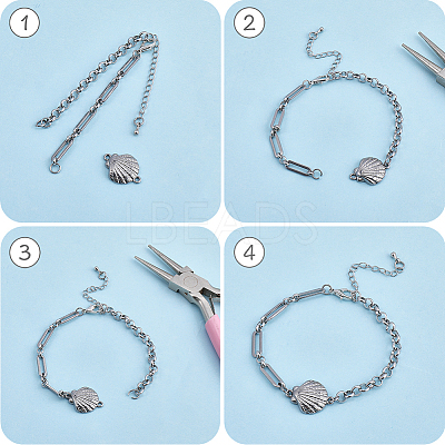 12Pcs 2 Styles 304 Stainless Steel Chain Bracelet Making AJEW-BM00003-1