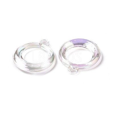 UV Plating Rainbow Iridescent Acrylic Pendants PACR-H001-08-1