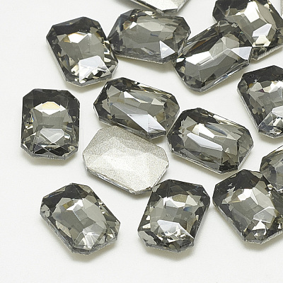 Pointed Back Glass Rhinestone Cabochons RGLA-T079-13x18mm-03-1