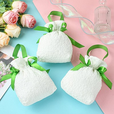 Cloth High Jacquard Flower Sugar Gift Drawstring Bags with Handle ST-CJ0004-01D-1