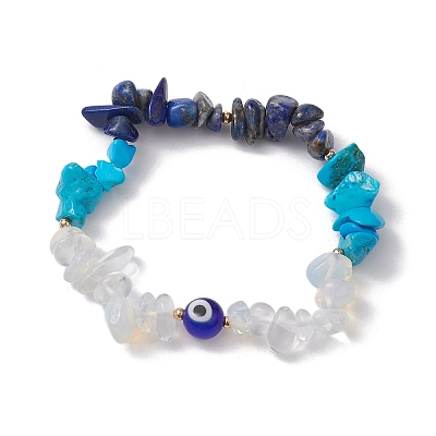 6Pcs 6 Style Natural & Synthetic Mixed Gemstone Stretch Bracelets Set BJEW-JB10133-1