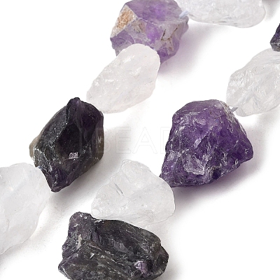 Natural Quartz Crystal and Amethyst Beads Strands G-S386-C14-1