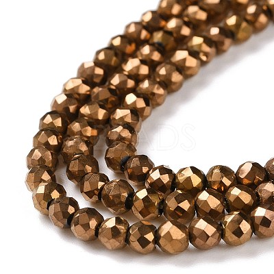 Electroplate Glass Beads Strands GLAA-H021-01B-FP01-1