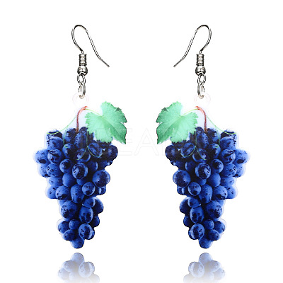 Acrylic & Alloy Dangle Earrings WGEBD91-01-1