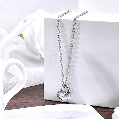 1Pc 304 Stainless Steel Heart Pendant Urn Ashes Necklaces NJEW-CN0001-20P-1