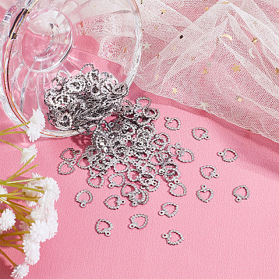 200Pcs 304 Stainless Steel Open Charms STAS-DC0005-92-1