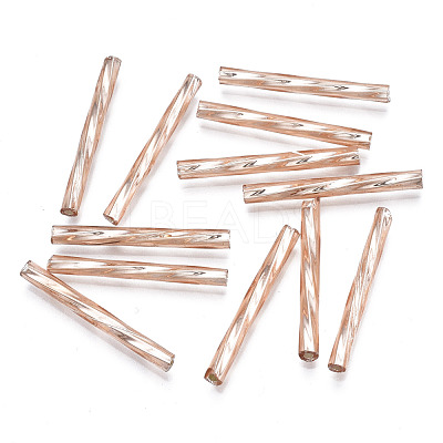 Opaque Glass Twisted Bugle Beads SEED-T005-15-B02-1