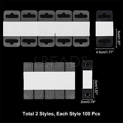 200 Pcs 2 Styles Transparent Self Adhesive Hang Tabs AJEW-NB0002-24-1