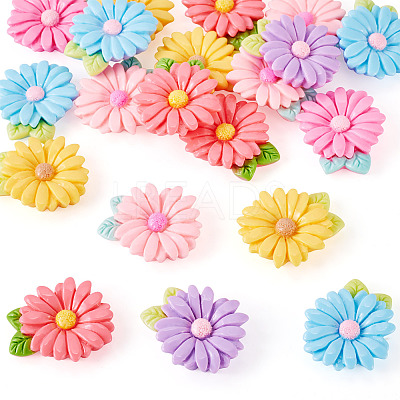 20pcs Opaque Resin Cabochons RESI-TADJ0001-08E-1