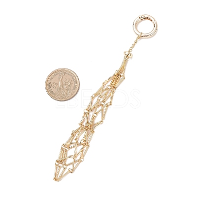 304 Stainless Steel Macrame Pouch Empty Stone Holder Pendant Decorations SA-CJCA03-01-1