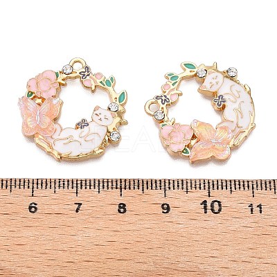 Rack Plating Alloy Enamel Pendants ENAM-N056-372KCG-01-1