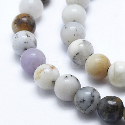 Natural White African Opal Beads Strands G-E472-02-10mm-1