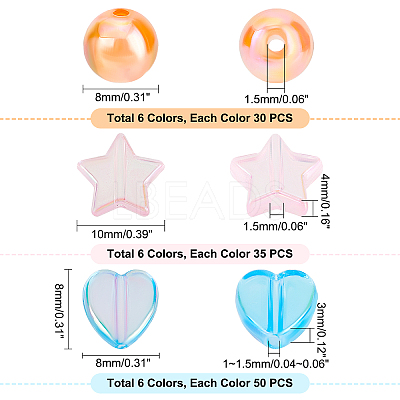 690Pcs 18 Style Transparent Acrylic Beads TACR-PH0001-40-1