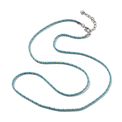2MM Braided Round Polycotton Cord Necklace Making with Alloy Lobster Claws Clasps and Iron End Chains NJEW-Q031-01C-1