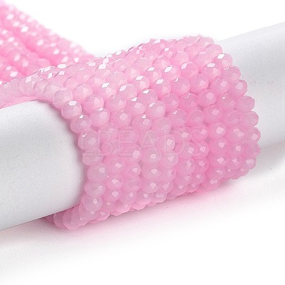 Baking Paint Imitation Jade Glass Bead Strands X-DGLA-A034-J4MM-A26-1