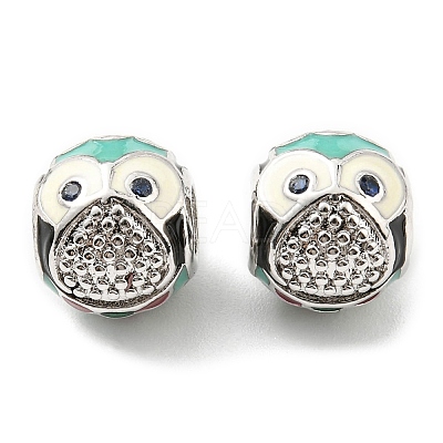 Rack Plating Brass Micro Pave Cubic Zirconia European Beads KK-M247-15P-1