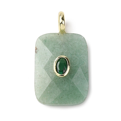 Natural Green Aventurine Faceted Pendants G-B186-01G-03-1