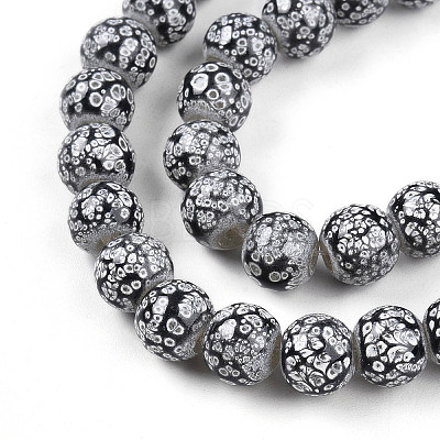Transparent Baking Paint Glass Beads Strands DGLA-N009-8mm-10-1