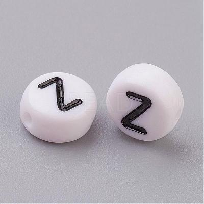 Acrylic Horizontal Hole Letter Beads X-PL37C9070-Z-1