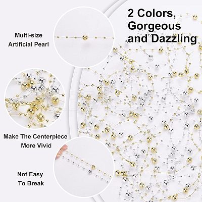 2 Bags 2 Colors Plastic Bead Garland Strand KY-NB0001-32-1