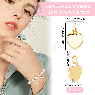 12Pcs Brass Charms KK-GO0002-22-1