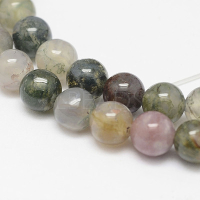 Natural Moss Agate Beads Strands G-F342-01-6mm-1