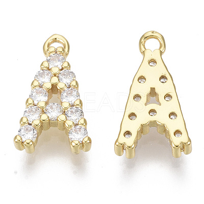 Brass Micro Pave Cubic Zirconia Charms KK-T060-05-A-G-NF-1