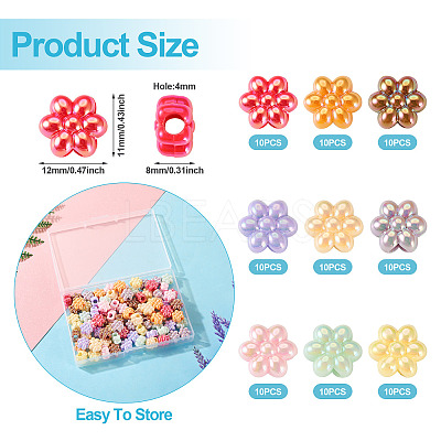 90Pcs 9 Colors Opaque Acrylic European Beads SACR-TA0001-30-1