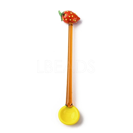 Handmade Glass Fruits Spoons AJEW-A067-01B-1