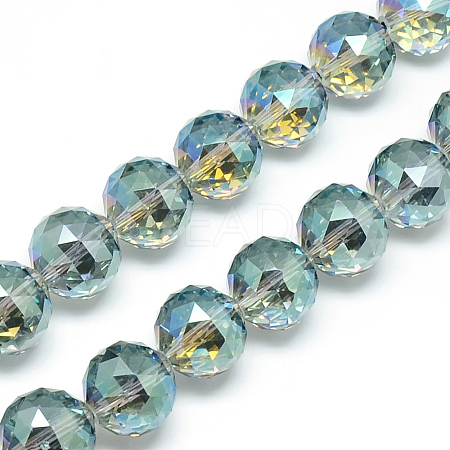 Electroplate Glass Bead Strands EGLA-S137-14mm-01-1