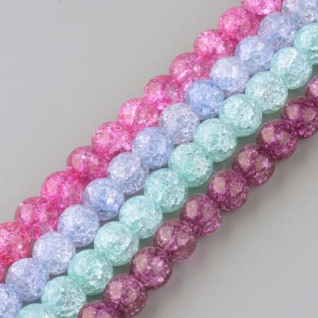Synthetic Crackle Quartz Beads Strands GLAA-S134-14mm-M-1