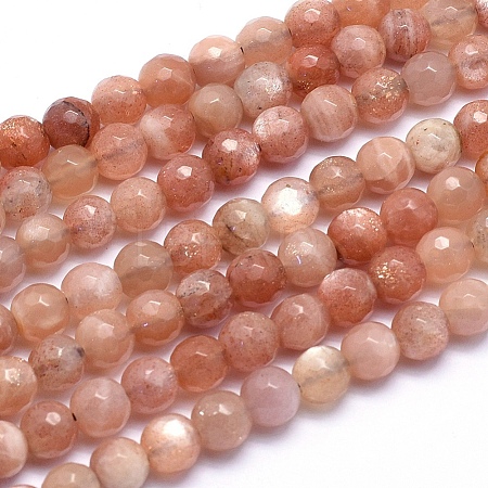 Natural Sunstone Beads Strands G-K224-10-6mm-1