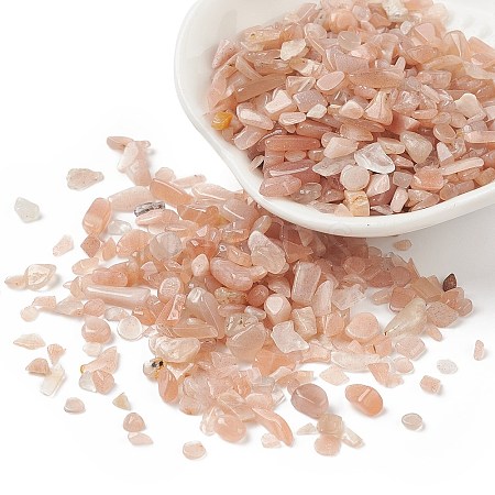 Natural Peach Moonstone Chips Beads X-G-O103-26-1