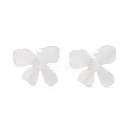 999 Sterling Silver Flower Cartilage Earrings EJEW-P296-24P-1