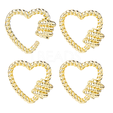 4Pcs Brass Screw Carabiner Lock Charms KK-DC0004-91-1
