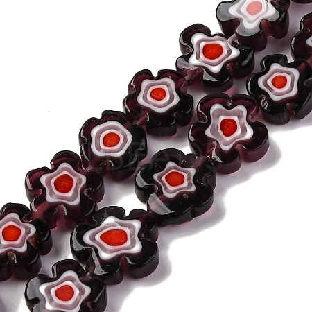 Handmade Millefiori Lampwork Beads Strands LAMP-G164-03L-1