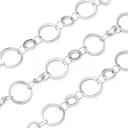 304 Stainless Steel Ring Link Chains CHS-G044-05P-01-1