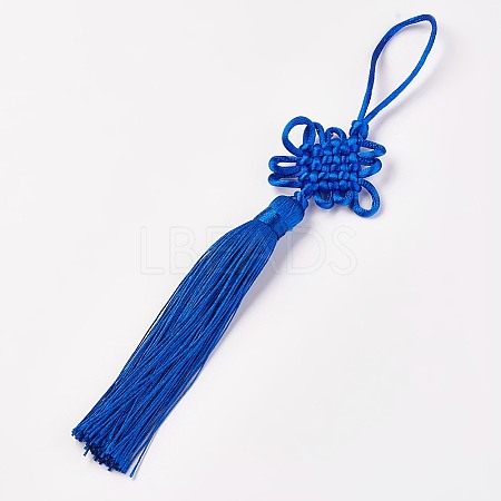 Polyester Tassel Pendant Decorations HJEW-WH0004-A13-1