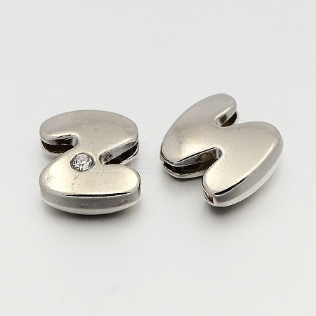 Letter Slider Beads for Watch Band Bracelet Making ALRI-O012-Z-NR-1