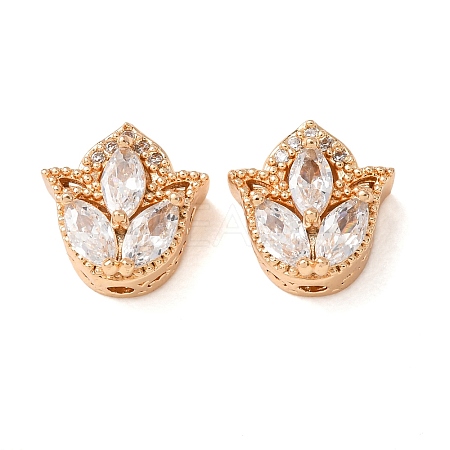 Brass Micro Pave Clear Cubic Zirconia Beads CU-CBAEC99-29G-1