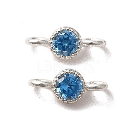 925 Sterling Silver Pave Cubic Zirconia Connector Charms STER-Z007-01P-01-1