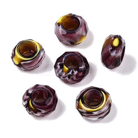 Two Tone Glass European Beads GDA009-4-1