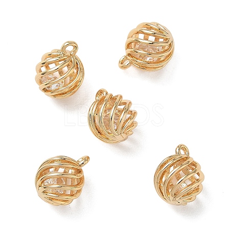Brass Micro Pave Clear Cubic Zirconia Pendants KK-D261-01G-06-1