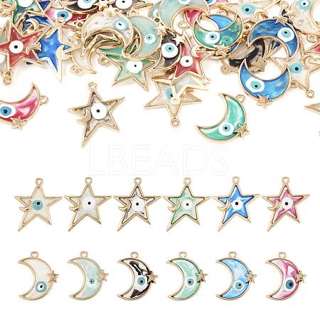 48Pcs 12 Style Alloy Enamel Pendants ENAM-TA0001-73-1