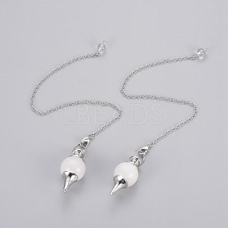 Natural Crystal Sphere Dowsing Pendulums BJEW-E292-A10-1