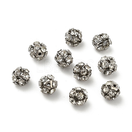 7mm Brass Rhinestone Beads X1-KK-S519-01B-P-1
