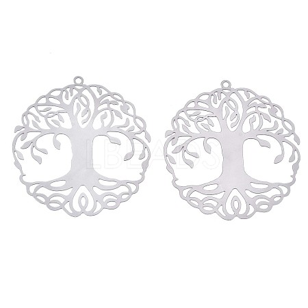 Non-Tarnish 201 Stainless Steel Filigree Pendants X-STAS-S118-030P-1