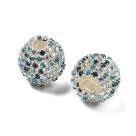 Sparkle Glass Rhinestone Round Beads OACR-S048-01G-1